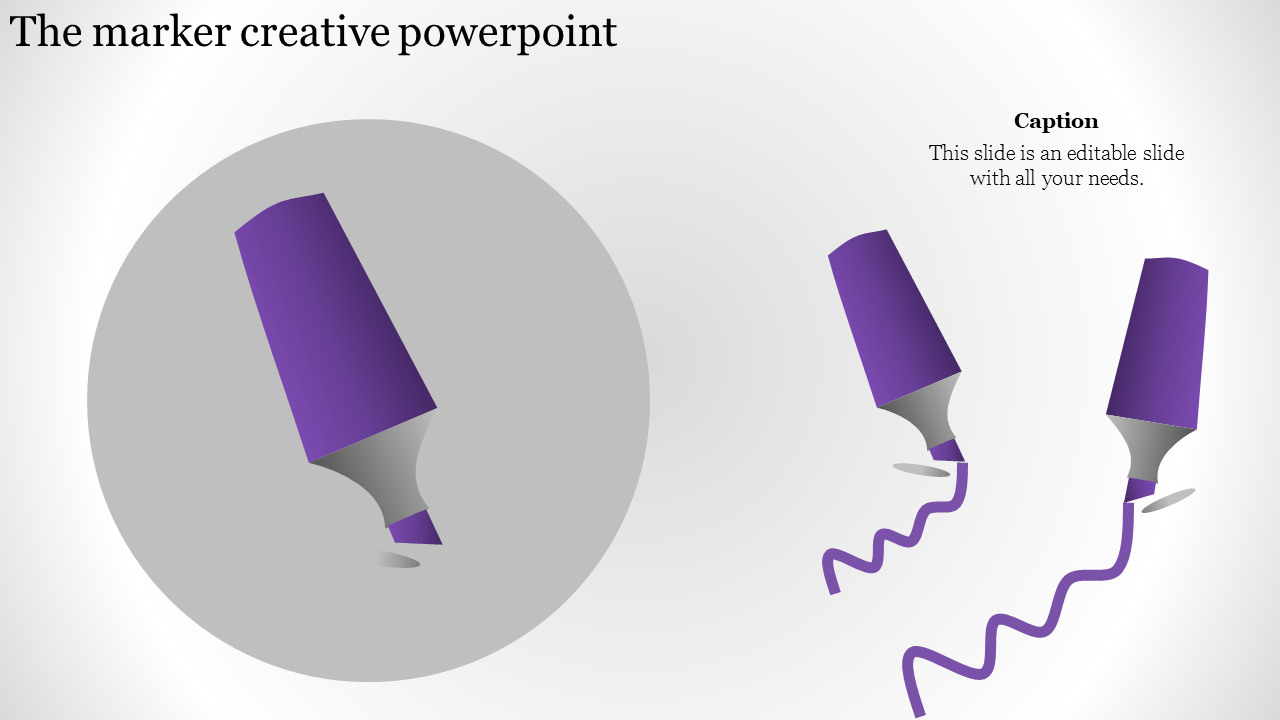 creative powerpoint-Marker pen and pencil creative powerpoint-Style 5-Purple